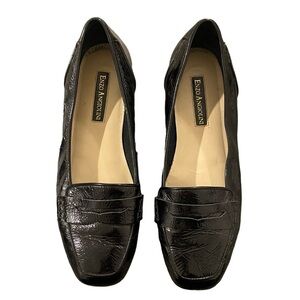 Enzo Angiolini Black Patent Leather Loafers